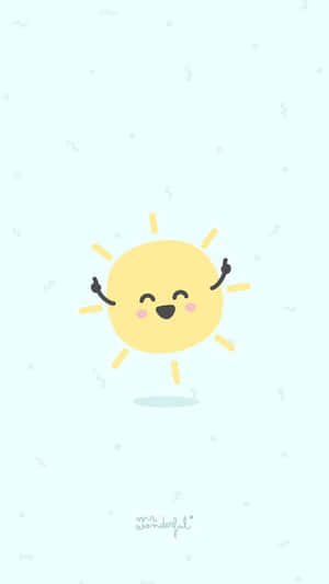 A Cartoon Sun With His Arms Up In The Air Wallpaper
