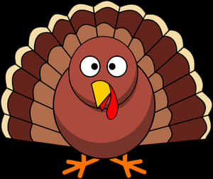 A Cartoon Turkey Celebrating Thanksgiving Wallpaper