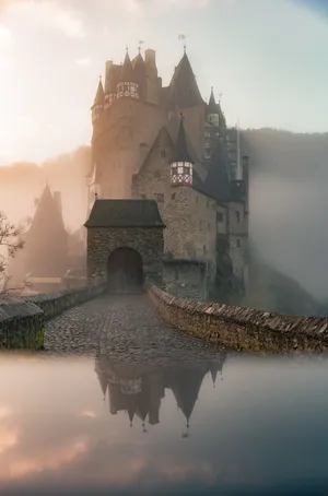 A Castle Is Reflected In The Water Wallpaper