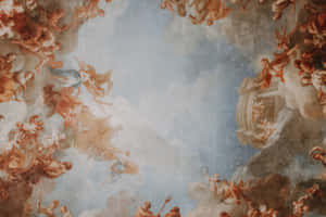 A Ceiling With Angels And Angels Wallpaper