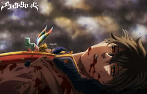 A Character Is Laying On The Ground With A Sword Wallpaper