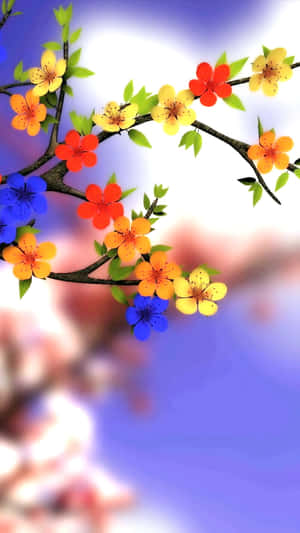 A Charming Kawaii Flower Design With A Cute Smile Wallpaper