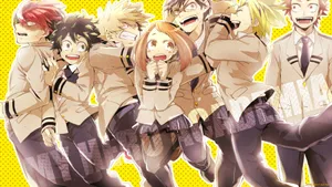 A Chibi Version Of My Hero Academia's Characters Wallpaper