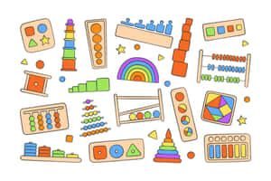 A Child Playing With Colorful Educational Toys Wallpaper