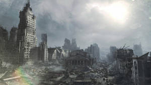 A City With A Lot Of Debris And Buildings Wallpaper