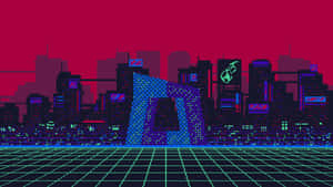 A Cityscape With A Neon Skyline Wallpaper