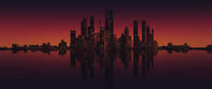 A Cityscape With Buildings In The Background Wallpaper