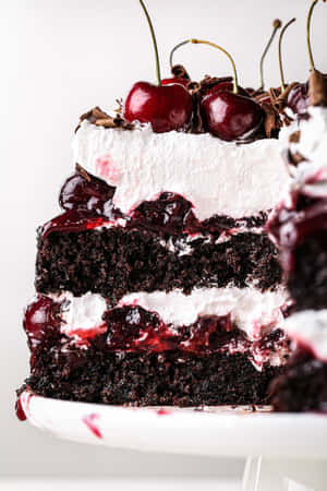 A Classic Black Forest Cake - Traditional And Delicious Wallpaper