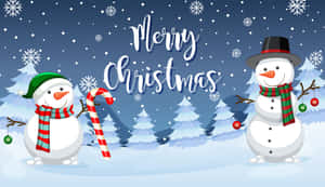 A Classic Christmas Snowman Ready To Celebrate The Holidays! Wallpaper