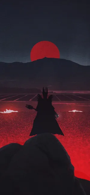 A Classic Illustration Of Minimalist Lord Of The Rings Art Wallpaper