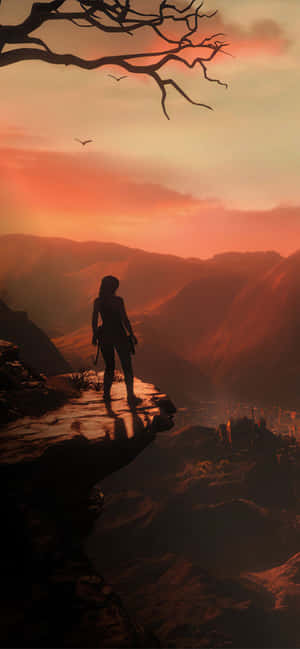 A Classic Lara Croft Returns To Your Home Screen With This Tomb Raider Print For The Iphone5s! Wallpaper