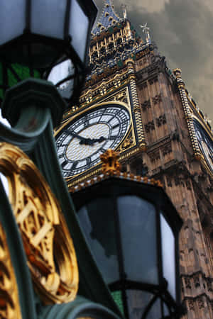 A Clock Tower With A Clock On It Wallpaper