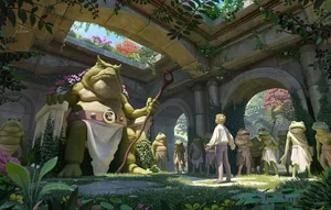 A Close Encounter Between A Human And A Frog Wallpaper