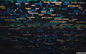 A Close Up Of A Computer Screen With Code Wallpaper
