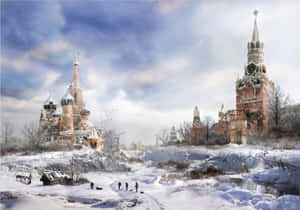 A Cold And Desolate Nuclear Winter Landscape Wallpaper