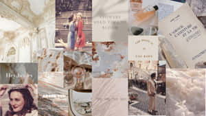 A Collage Of Photos Of People And Books Wallpaper