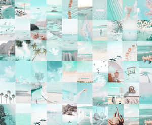 A Collage Of Photos Of The Ocean And Beach Wallpaper