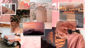 A Collage Of Photos With The Words Stay Positive Wallpaper