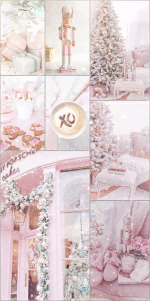 A Collage Of Pictures Of Christmas Decorations Wallpaper