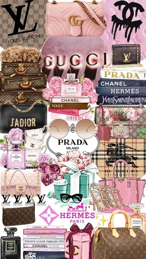 A Collage Of Various Louis Vuitton Bags Wallpaper