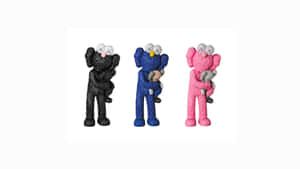 A Collection Of Vibrant Kaws Figures On Display Wallpaper