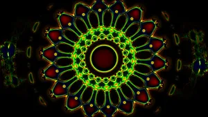 A Colorful Abstract Design On A Black Background Wallpaper