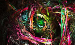 A Colorful Abstract Painting With Colorful Lines Wallpaper