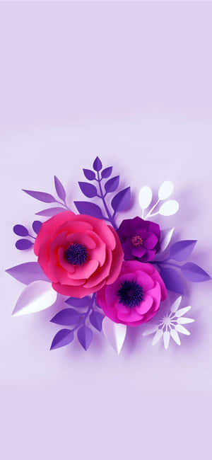 A Colorful Arrangement Of Flowers Against The Backdrop Of An Iphone. Wallpaper