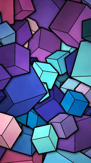 A Colorful Background With Many Colorful Cubes Wallpaper