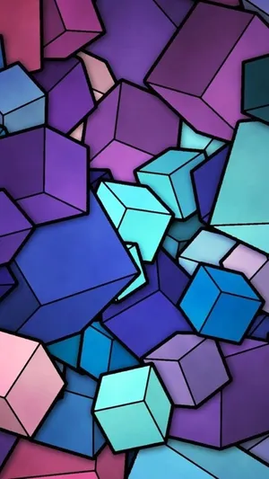 A Colorful Background With Many Colorful Cubes Wallpaper