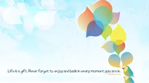 A Colorful Bird With A Quote On It Wallpaper