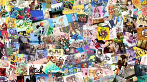 A Colorful Cartoon Collage Wallpaper