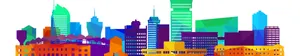 A Colorful City Skyline Wallpaper