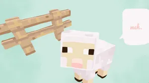 A Colorful Flock Of Minecraft Sheep Grazing In A Beautiful Meadow Wallpaper