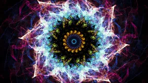 A Colorful Fractal Design With Blue And Purple Colors Wallpaper