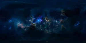 A Colorful Galaxy-themed Painting Full Of Swirling Stars And Planets Wallpaper