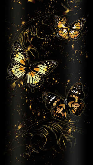 A Colorful Glitter Butterfly With Sparkling Wings Wallpaper