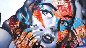 A Colorful Graffiti Wall Mural Wallpaper