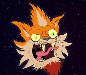 A Colorful Illustration Of Squanchy From Rick And Morty In Action Wallpaper