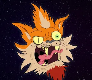 A Colorful Illustration Of Squanchy From Rick And Morty In Action Wallpaper