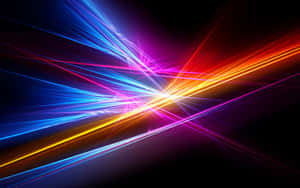 A Colorful Light Beam On A Black Background Wallpaper