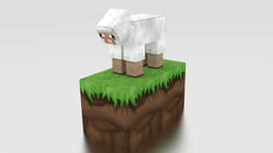 A Colorful Minecraft Sheep Grazing In A Lush Green Field Wallpaper