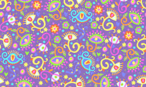 A Colorful Pattern With Colorful Flowers And Swirls Wallpaper