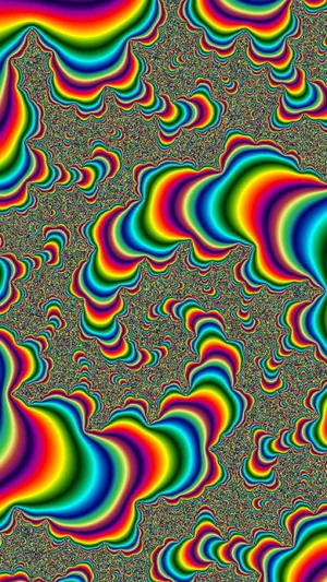 A Colorful Psychedelic Image With Rainbow Waves Wallpaper