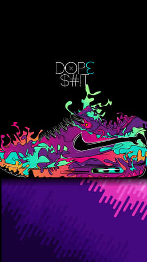 A Colorful Shoe With The Words Dopc Shit Wallpaper