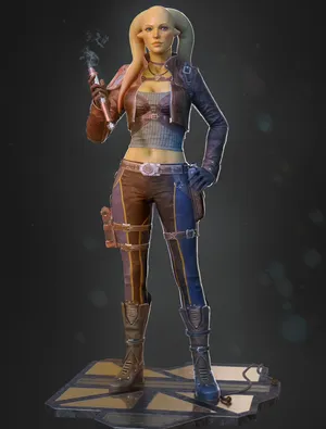 A Colorful Twi'lek Stands In The Desert Wallpaper