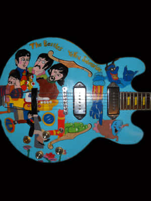 A Colorful Yellow Submarine Sailing Through An Underwater World Of Adventure Wallpaper