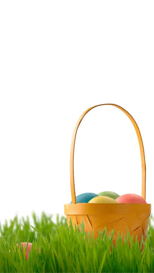 A Colorfully Decorated Easter Basket Overflowing With Treats Wallpaper