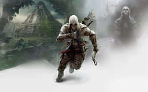 A Commanding Connor Kenway In Action Wallpaper