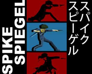 A Contemplative Spike Spiegel Against A Futuristic Cityscape Wallpaper